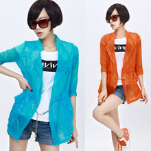 2012夏新百搭正品糖果色小外套阿依莲七分袖防晒服防晒衣防晒衫仙