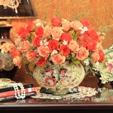 8折热卖 6束公主玫琳+奶罐<span class=H>花瓶</span>套装 家居装饰花仿真花假花绢花