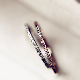  K分享 大爱 单排 及细！925纯银 全手工 微镶嵌 戒指 尹恩惠 想你