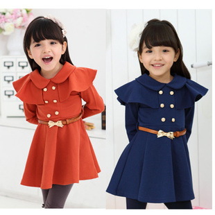  韩国品牌气质儿童装新款韩版童装女童秋冬装兔毛绒长袖连衣裙
