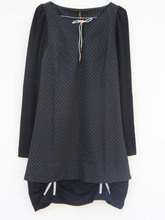 2012春装新款 cop.copine 原单衣服 外贸 格子 拼接 连衣裙 裙子