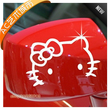1元◆hello kitty猫后视镜◆墙贴 DIY随意贴车贴本本贴纸在类目 家居饰品, 贴饰, 瓷砖/玻璃贴中 - 来自Buy2taobao.com提供专业的淘宝代购服务