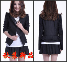 2011秋新款女式小西装外套 修身黑色韩版短款小西服 热卖
