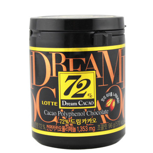  韩国食品 零食乐天72进口 乐天72%纯可可纯黑巧克力96g 好吃不胖
