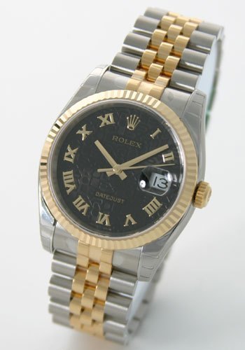 正品Rolex 劳力士18K间金电脑盘罗马字自动机械男表Ref.116233. 海外日本