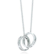 Banco del comercio de la moda de los productos de clase A especial de doble anillo [Tiffany] collar de plata