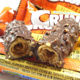  韩国进口 乐天x-5果仁夹心巧克力棒 CRUNKY 5层果仁巧克力25g