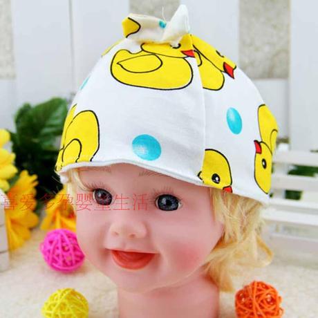 夏季婴儿胎帽纯棉新生儿气门帽子宝宝空顶帽囟
