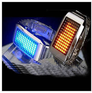  时刻美特价韩日风热卖手表LED光能表72灯 电子表赠备用电池2个