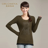 2011冬款贝蕾地 女童中<em>领</em> 圆领<em>毛衣</em> 全棉线衣 