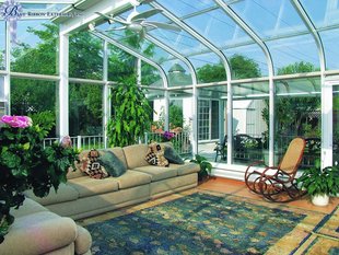 北京玻璃阳光房 夹胶玻璃盖顶 隔热保温玻璃房