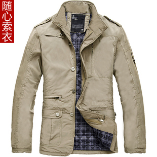  随心索衣 棉衣男 秋冬款立领修身 棉服 男 薄棉服外套 男棉袄外套
