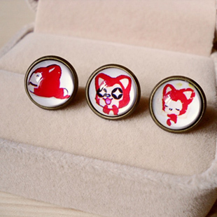 卡通阿狸时光宝石耳钉...