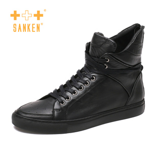  Sanken高帮 鞋男短靴马丁靴子男士休闲时尚韩版潮羊皮靴英伦靴子