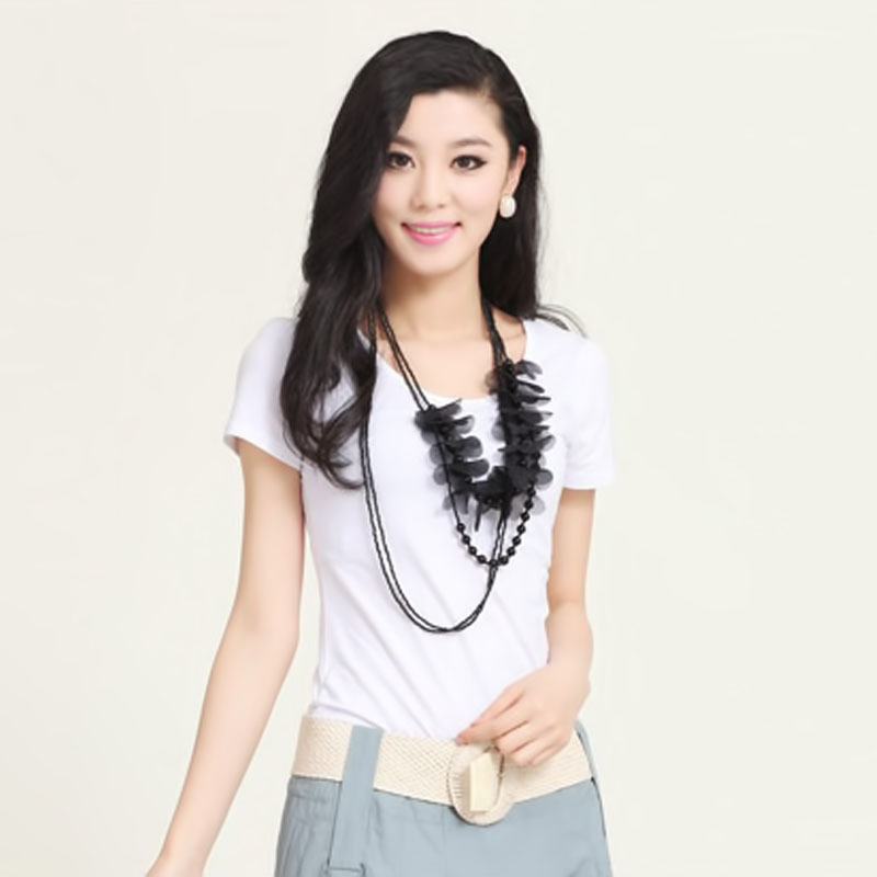 лето 2012 новый стиль хлопка короткие футболка девушка корейской версии