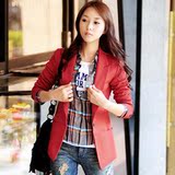 2011新款春装韩版显瘦修身休闲小西装女短薄外套常规款 红色