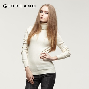 2012 Giordano knit  dress, soft high collar wool cotton knitwear 01351503
