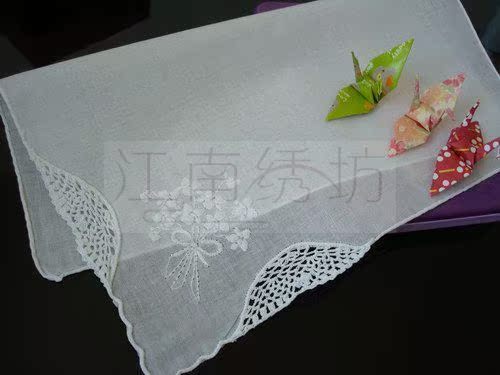 江南繡坊 純手工鈎花刺繡薄棉手帕繡花禮品小手絹 友誼-純白在類目 服飾配件/皮帶/帽子/圍巾, 手帕中 - 來自Buy2taobao.com提供專業的淘寶代購服務