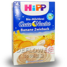(含奶)德国喜宝HiPP有机香蕉面包晚安米粉米糊250g*4个月12/11
