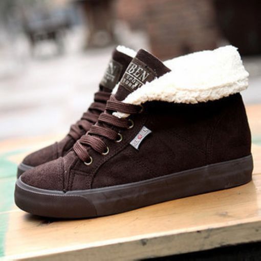 加厚绒面女雪地鞋...