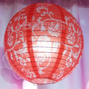  (剪纸图圆形25cm)纸灯笼/吊灯罩/纯手工灯笼/宜家纸灯/婚庆灯笼