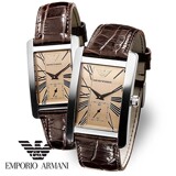 『十年质保』armani/阿玛尼手表香槟色对表 AR0154/0155