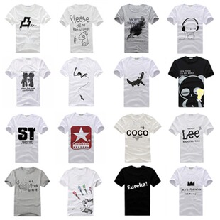  2件45元包邮！男T恤修身 短袖t恤 男圆领 打底衫半袖男短袖情侣T