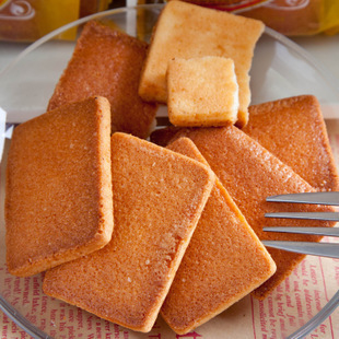  白鹤鸡蛋煎饼 饼干零食 铁板煎饼食品比面包干好吃N倍 250g特价