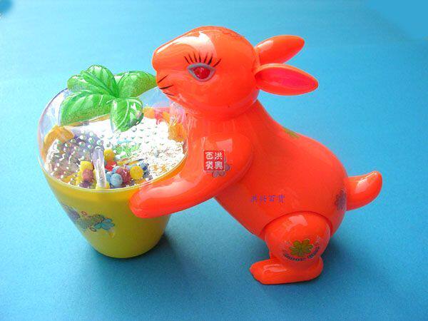 新款特价★外贸出口装★可爱兔子推桃子电动玩具