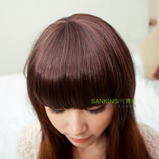 Cute girls black hair wigs leading top fashion temples qiliuhaikasi fringe