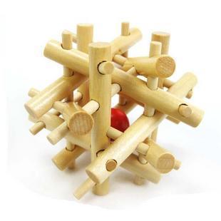 全新木制 拆装<em>玩具</em> 孔明锁 笼中取球 <em>十二姐妹</em>-