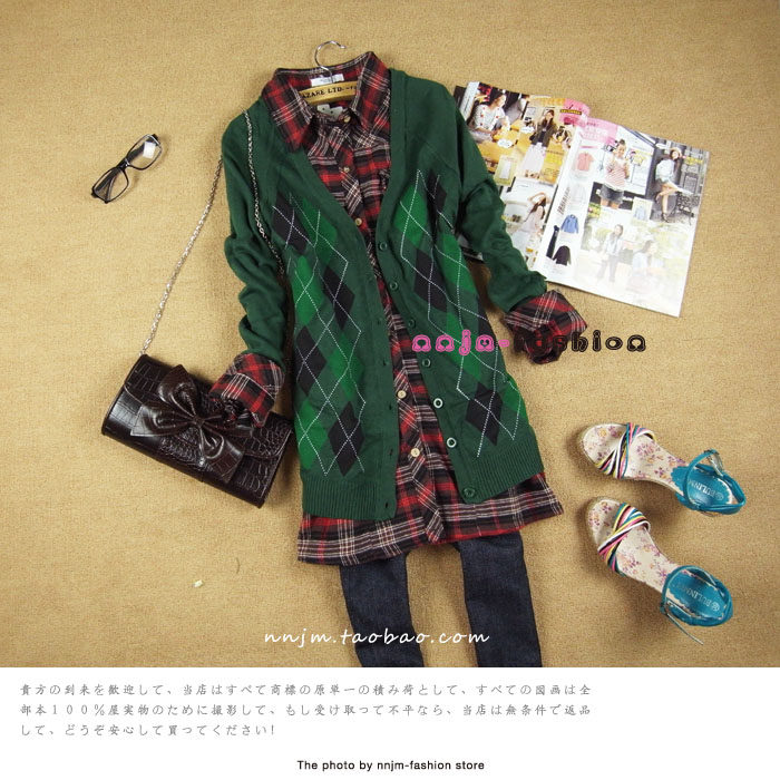 2010秋冬装韩版女装可爱甜美<em>学院风</em>淑女<em>V领</em>菱