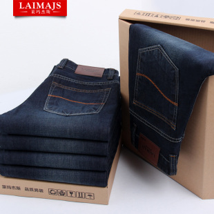  莱玛杰斯秋冬首发新品高档牛仔直筒水洗休闲经典长裤牛仔裤 男