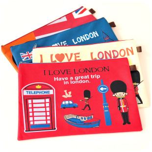  默默爱♥韩国文具 小清新 飞越伦敦文件夹 卡通可爱纯色文件袋