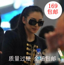 可配近视眼镜 张雨绮同款 女士加膜偏光太阳镜 蜻蜓镶钻眼镜/墨镜