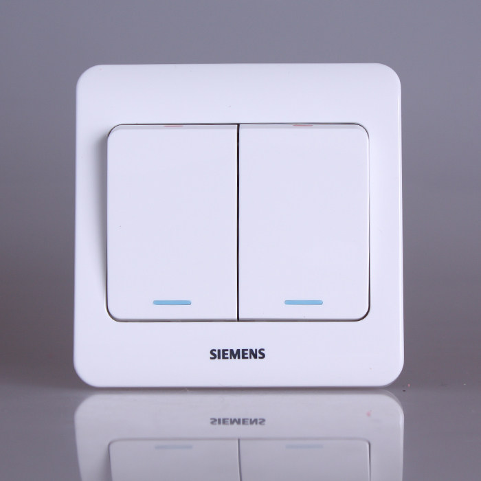 西门子开关插座 SIEMENS 远景二开单控开关 荧光