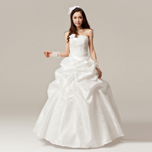 2012最新款婚纱公主礼服 韩版甜美优雅婚纱 韩式齐地抹胸定制婚纱