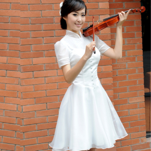 Delta short white skirt dress Angel culvert Street dress bridesmaid toast clothing clothing dinner LF126