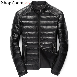  ShopZoom真皮羽绒皮衣 男 真皮羽绒服 男 真皮皮衣 男 真皮夹克男