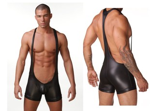 肌肉男紧身透视露胸<em>漆皮短裤</em> 特种男士情趣内