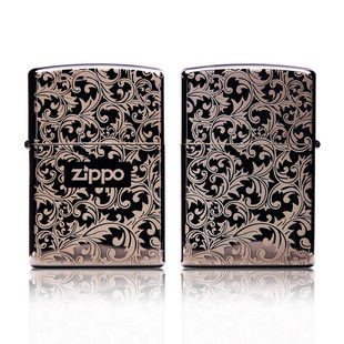 情人节礼物 包邮zippo芝宝正品打火机 双面黑冰富贵唐草 正版限量