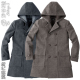 Man Vancl coat all guest sincere product even cap double-breasted coat dark grey/dark brown woollen leisure