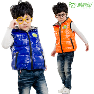  酷尼迪正品童装儿童羽绒马甲男童 秋冬款棉背心儿童羽绒马甲反季