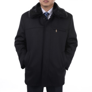  沃尔沐 中老年男装棉衣 男士冬装加厚外套中年男士棉袄爸爸装棉服