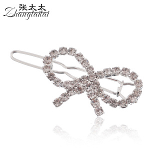  张太太促销热卖韩国饰品 水钻蝴蝶结发夹 边夹顶夹 发饰头饰B044