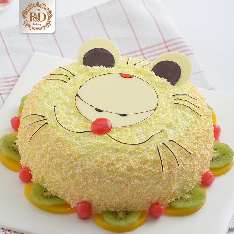 皇家美孚鲜奶油水果儿童生日蛋糕 加菲猫的幸福生活青岛地区自提