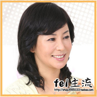 中长款假发 中老年人 假发 中年妇女假发 烫卷中