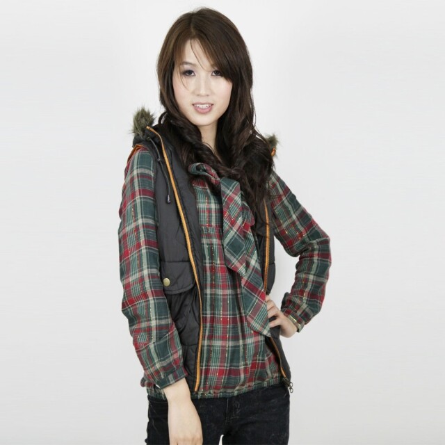 湾馆)【JJS】V领荷叶垂坠感两侧抓皱<em>长版</em>棉质