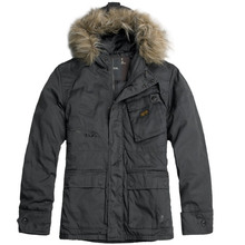 「sale服饰 双皇冠」G-Star 09冬 毛领修身连帽中长棉衣 4868 2色