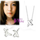 Tiffany经典时尚X形项链耳钉套装